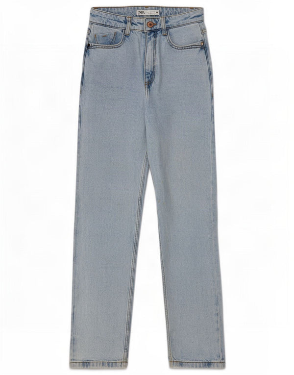 Damskie jeansy z wysokim stanem Zara EU 32 2XS W22 L27 Niebieskie bawełniane