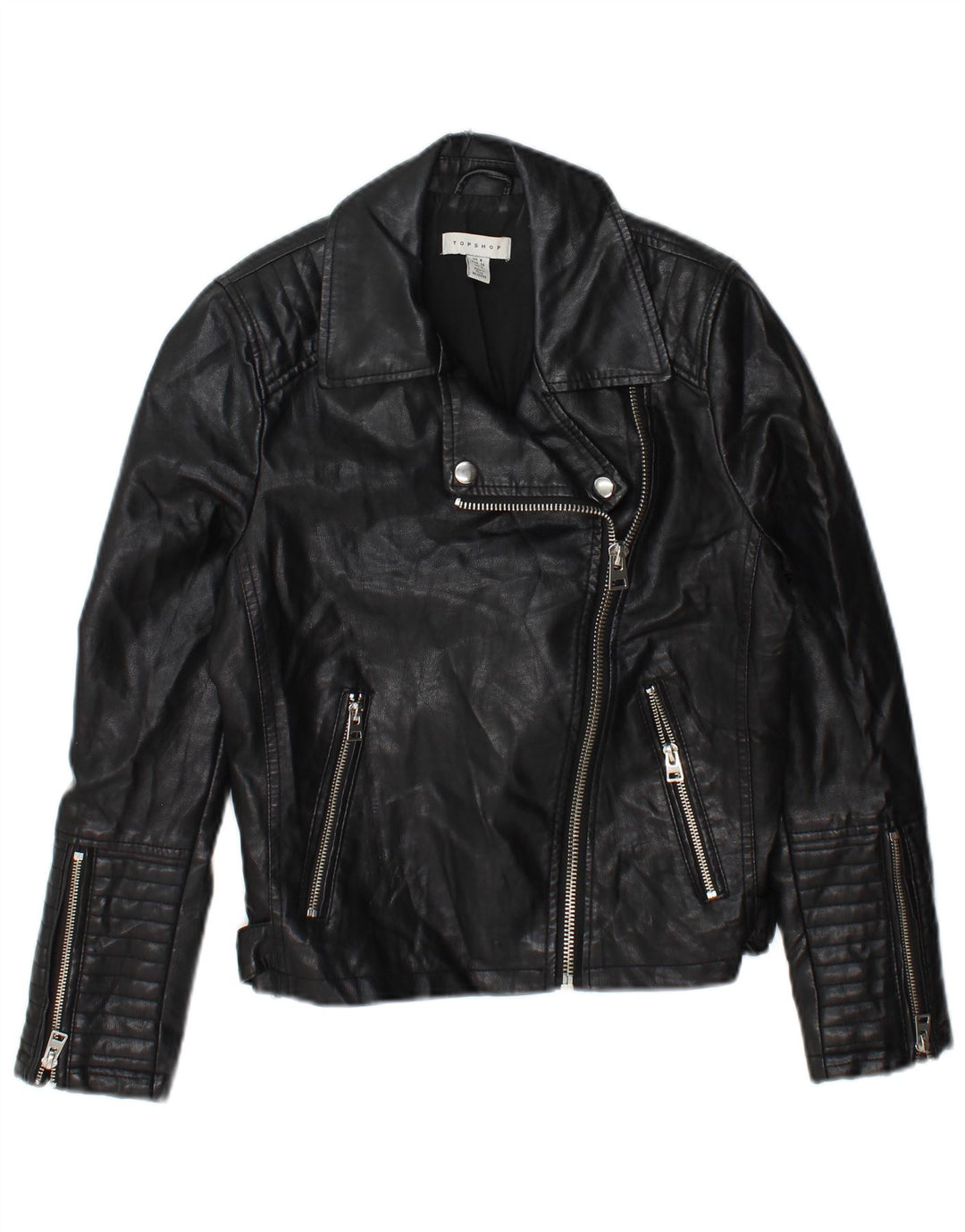 Damska kurtka motocyklowa Topshop UK 8, mała, czarna, z poliestru