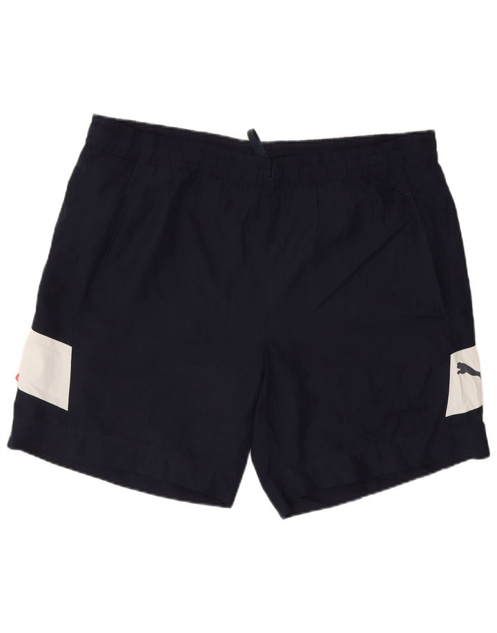 Męskie spodenki sportowe Puma, średni granatowy, poliester z blokami kolorów