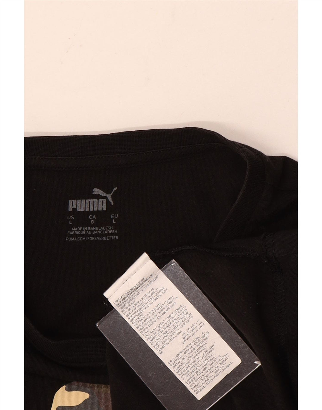 Męski T-shirt z grafiką Puma, duży, czarny, bawełniany