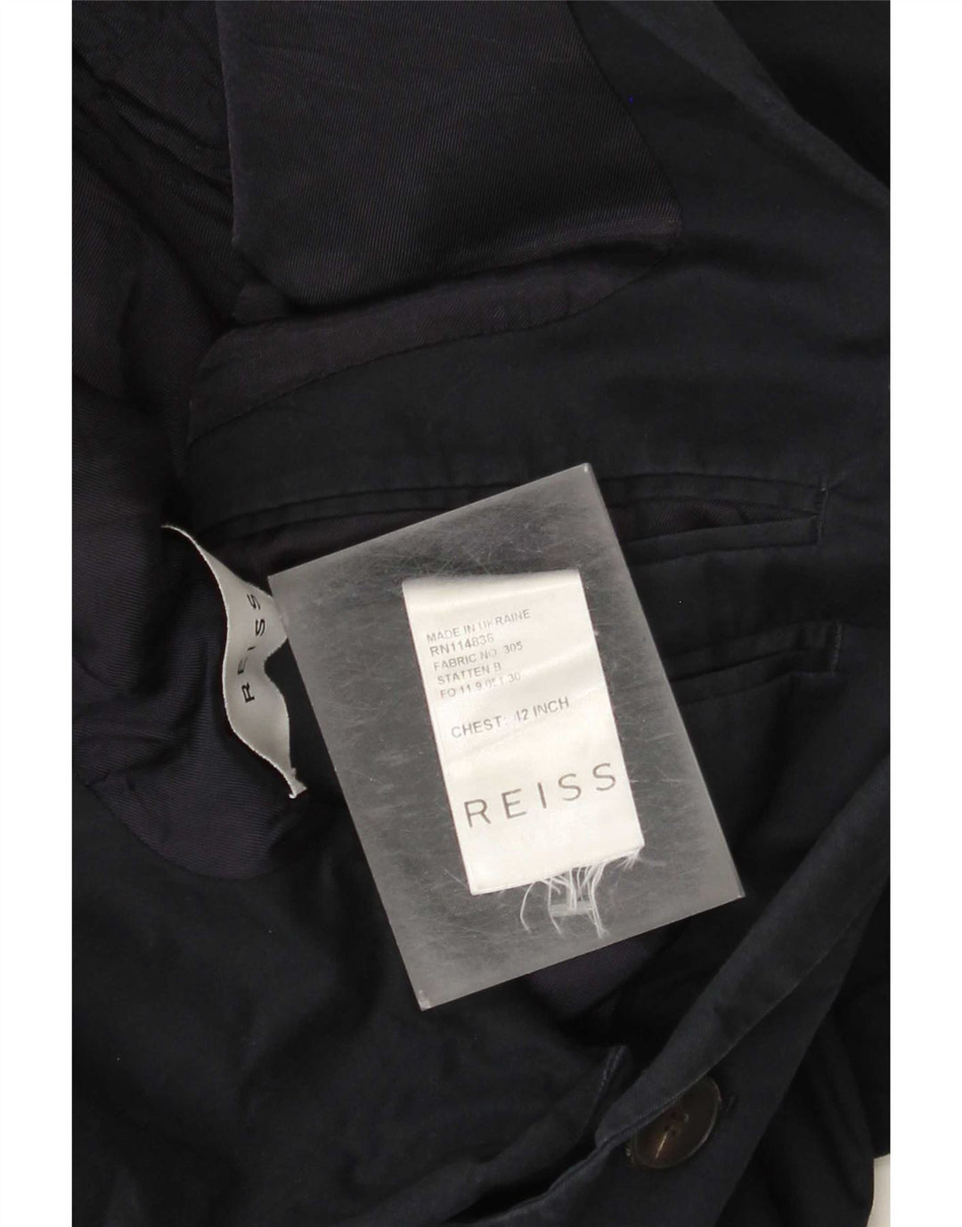 Męska marynarka zapinana na 2 guziki Reiss UK 42 XL, granatowa, bawełniana