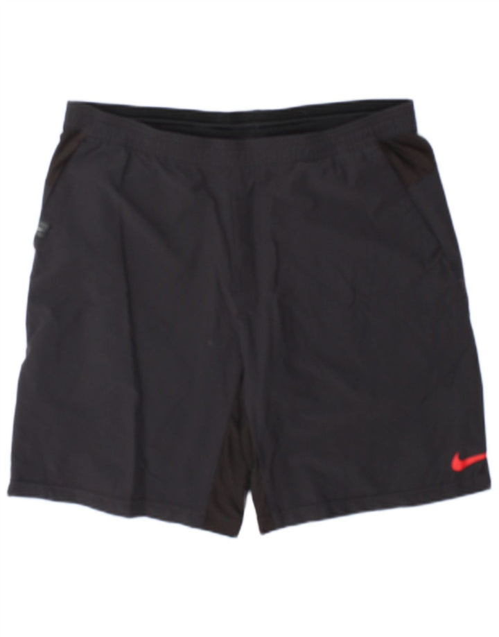 Męskie spodenki sportowe Nike, nylon w kolorze średnioszarym, z blokami kolorów