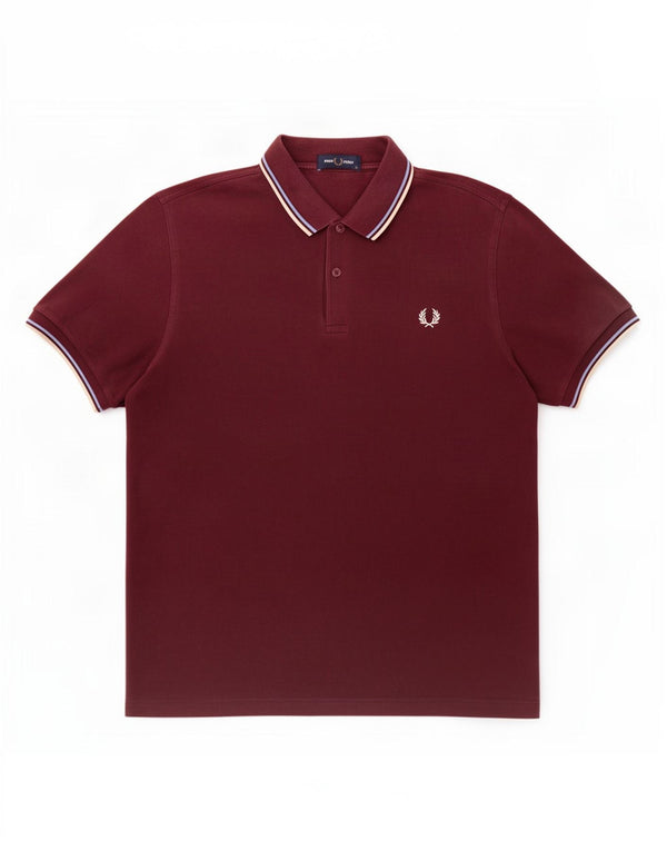 Męska koszulka polo Fred Perry XL, bordowa, bawełniana w paski