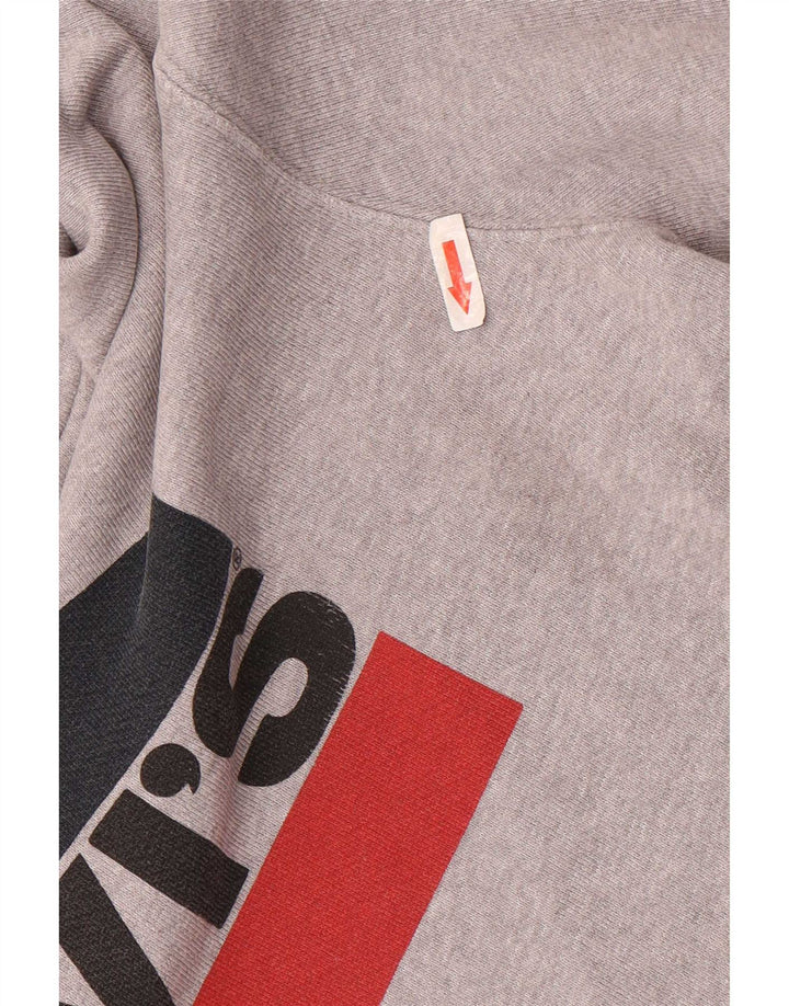 Męski sweter z kapturem z grafiką Levi's, duży, szary, bawełniany