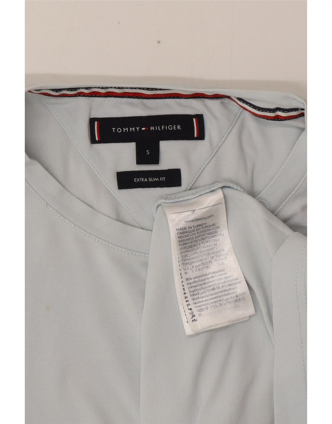 T-shirt męski TOMMY HILFIGER Extra Slim Top, mały, niebieski, bawełniany