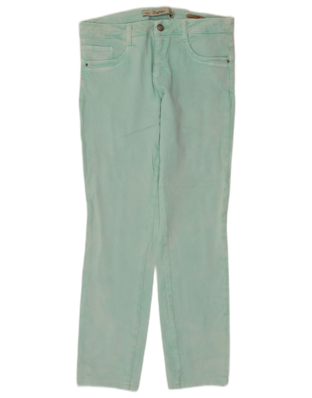 Damskie jeansy Zara Trafaluc Straight EU 40 Medium W30 L28 Turkusowe