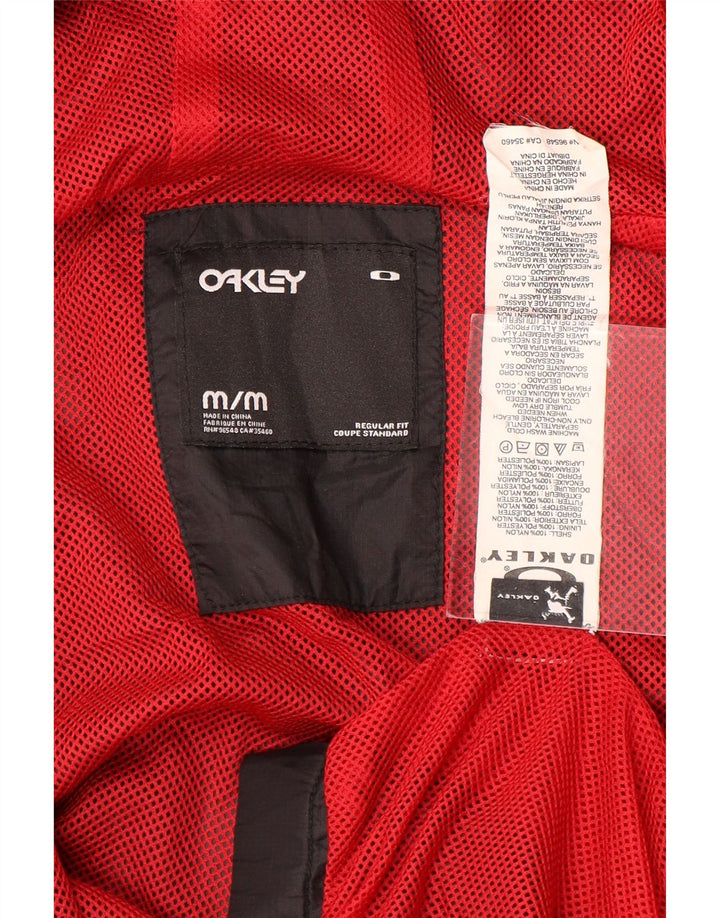 Męska kurtka przeciwdeszczowa Oakley z kapturem i regularnym krojem UK 38, średni czarny nylon