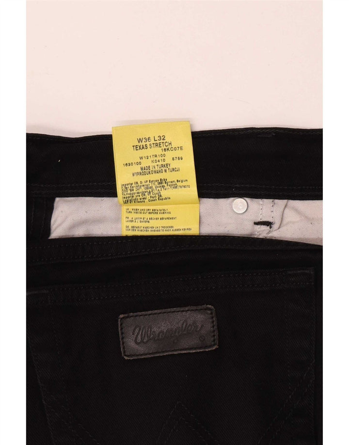 Męskie jeansy Wrangler Texas Stretch Straight W36 L32 Czarne bawełniane