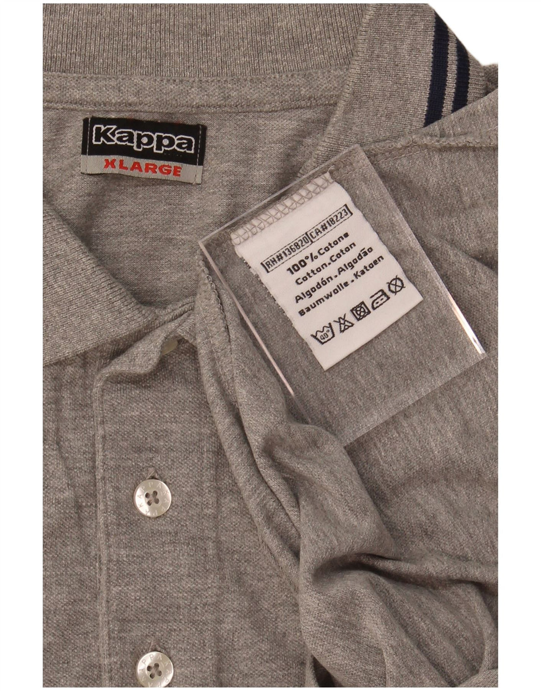 KAPPA Mens Polo Shirt XL Grey Cotton