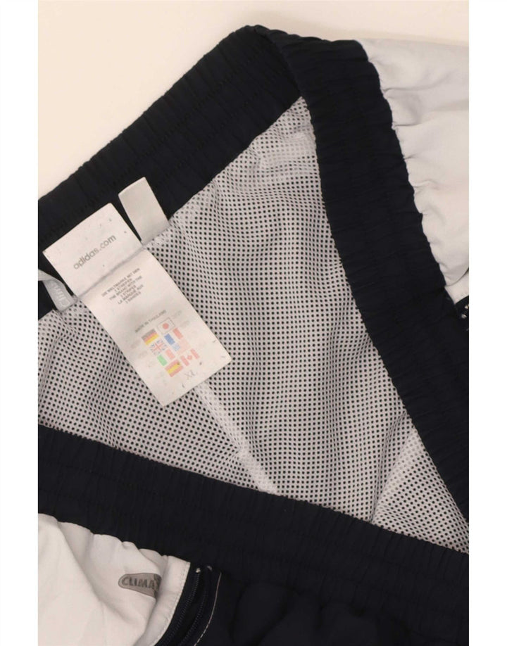 Męskie spodnie dresowe Adidas XL, granatowe, z blokami kolorów, poliestrowe