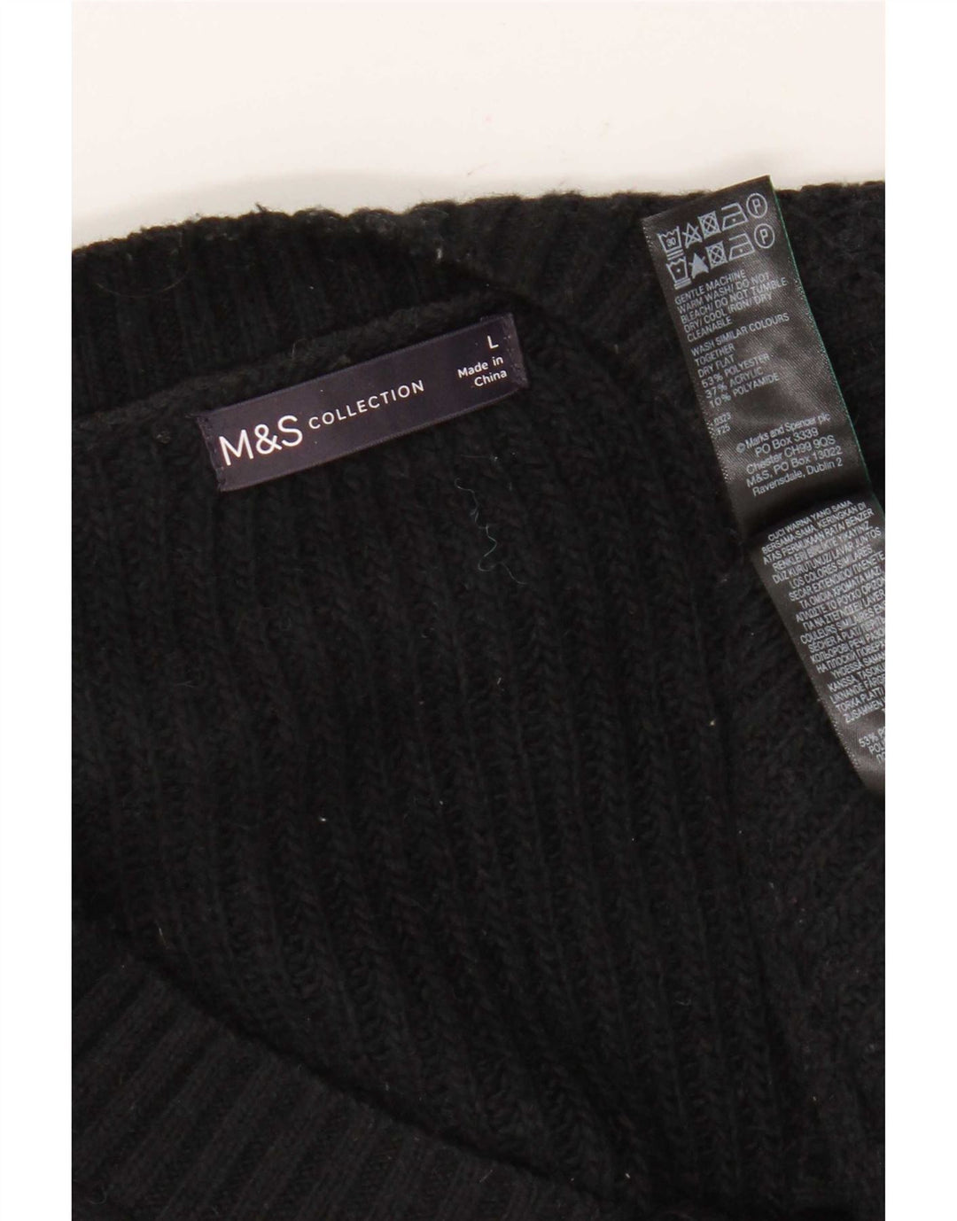 Marks & Spencer Męski podkoszulek z kamizelką, duży, czarny, poliester