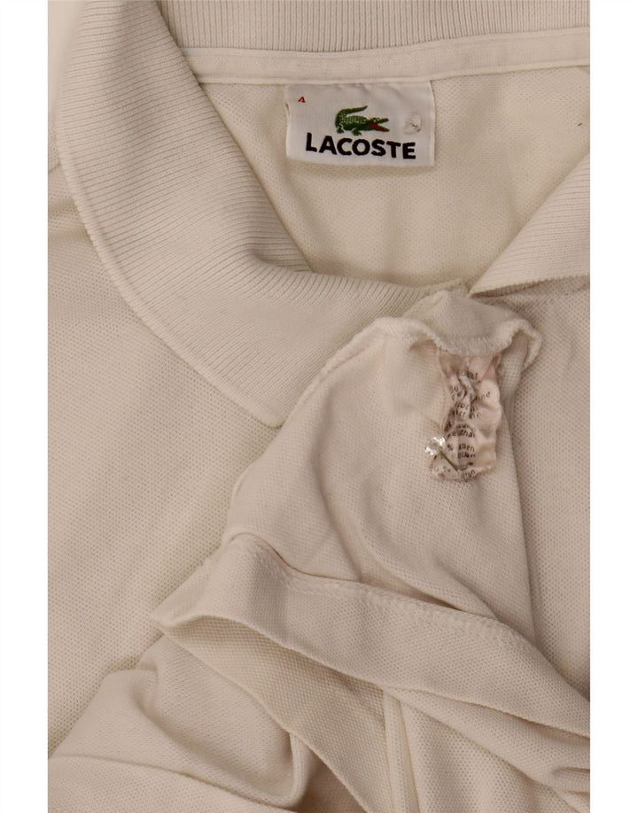 Męska koszulka polo Lacoste, rozmiar 4, średnia, biała, bawełniana