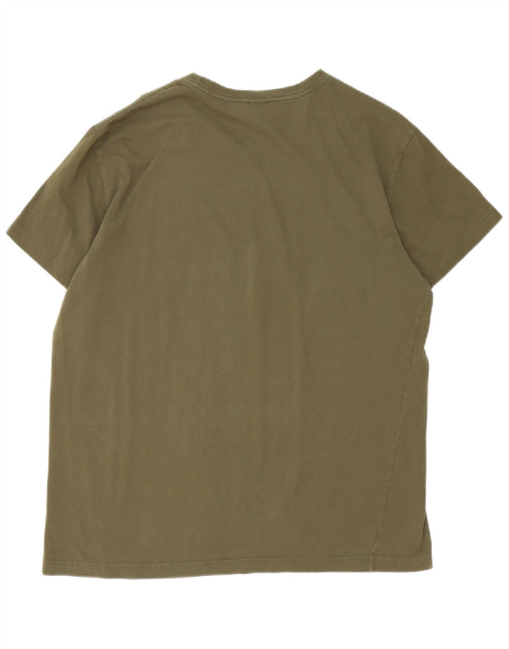Męska koszulka z grafiką Diesel, duża, bawełniana w kolorze khaki