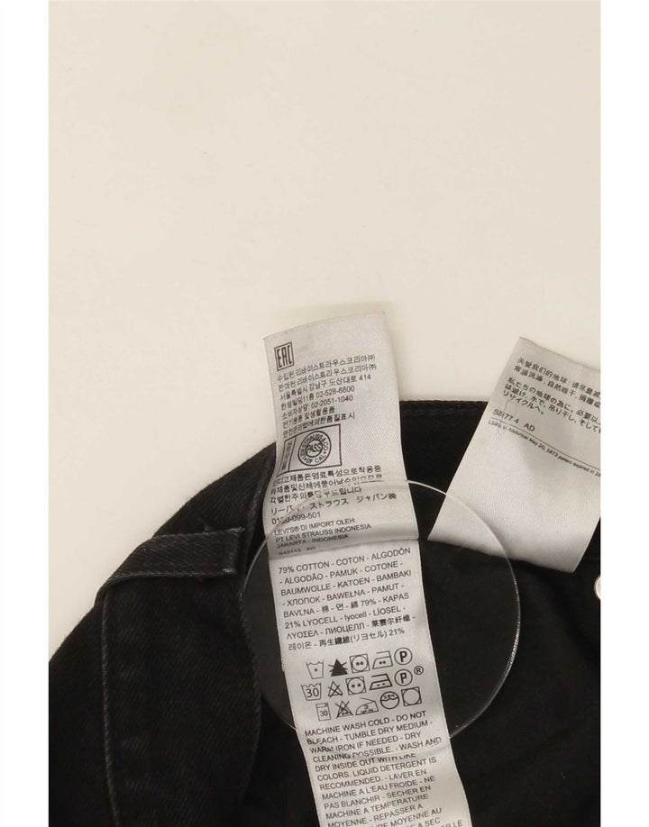 Damskie proste dżinsy Levi's z wysokim stanem W29 L31, czarna bawełna