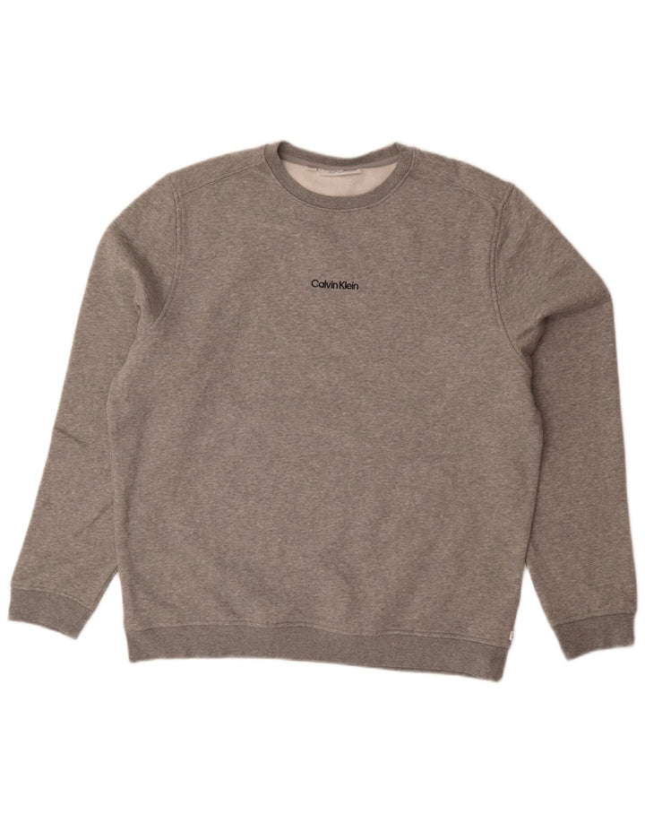 Męska bluza golfowa Calvin Klein XL, szara, nakrapiana bawełna