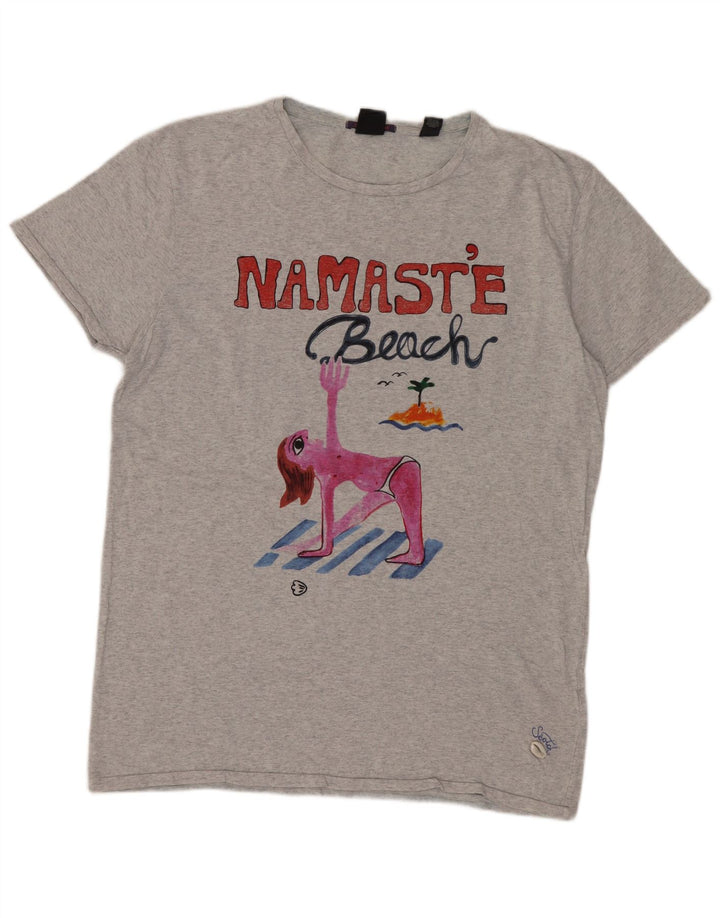 Męska koszulka z grafiką SCOTCH & SODA, średnia szara bawełna