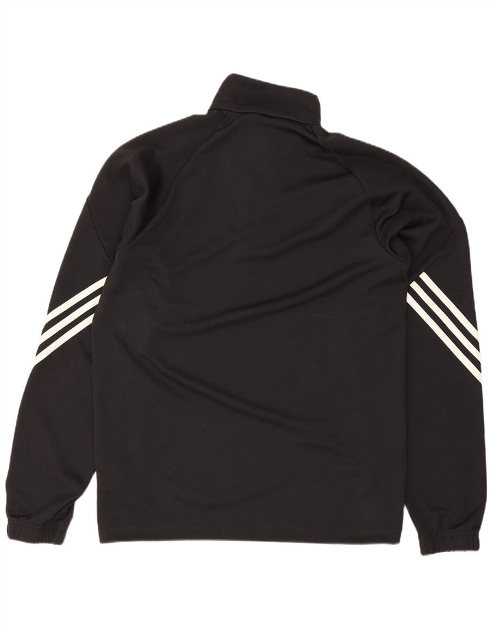 Adidas Męskie Climalite Zip Neck Sweter Dresowy Top Mały Czarny Poliester