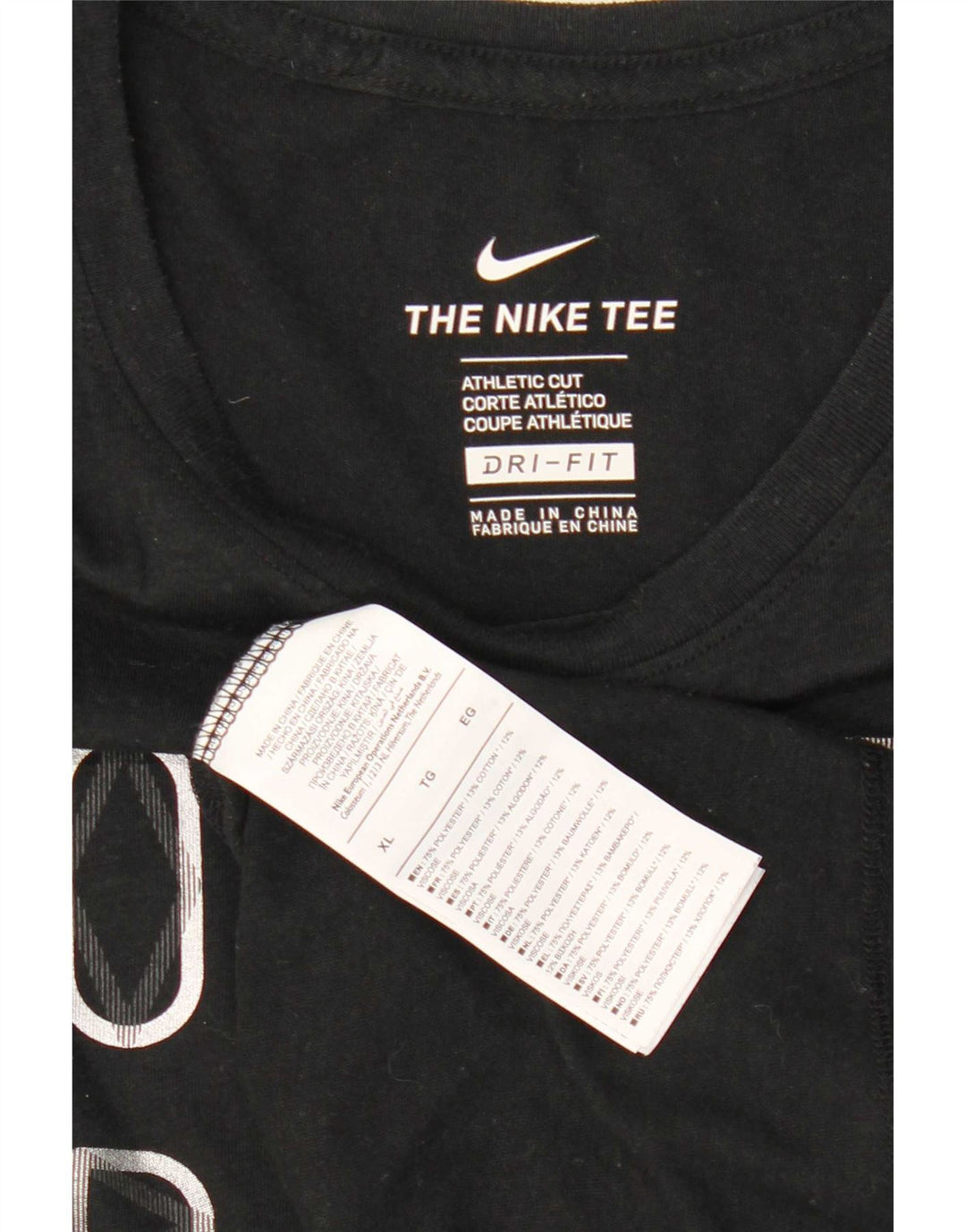 Męski T-shirt z grafiką Nike Dri Fit, XL, czarny, poliester