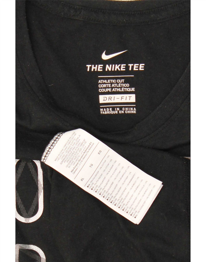 Męski T-shirt z grafiką Nike Dri Fit, XL, czarny, poliester