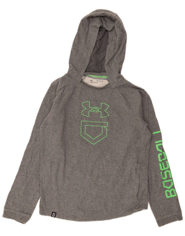 Chłopięcy sweter z kapturem Under Armour z grafiką, 13-14 lat, XL, szary, bawełniany