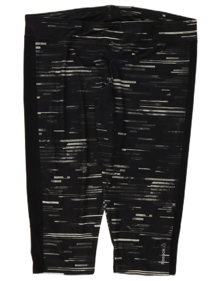 Damskie legginsy Reebok Capri UK 24/26 2XL, poliester w czarne paski