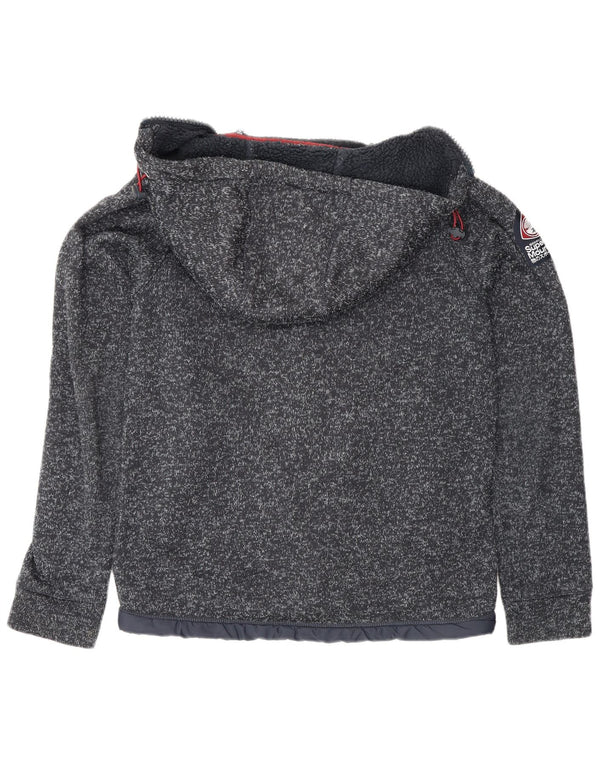 Męski sweter z kapturem i zamkiem Superdry, UK 14, średni, granatowy, nakrapiany poliester
