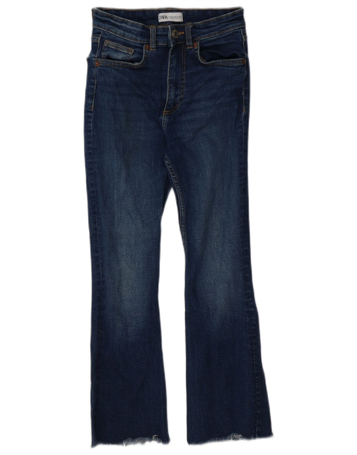 Damskie jeansy rozkloszowane Zara EU 34 2XS W24 L25 Niebieskie bawełniane