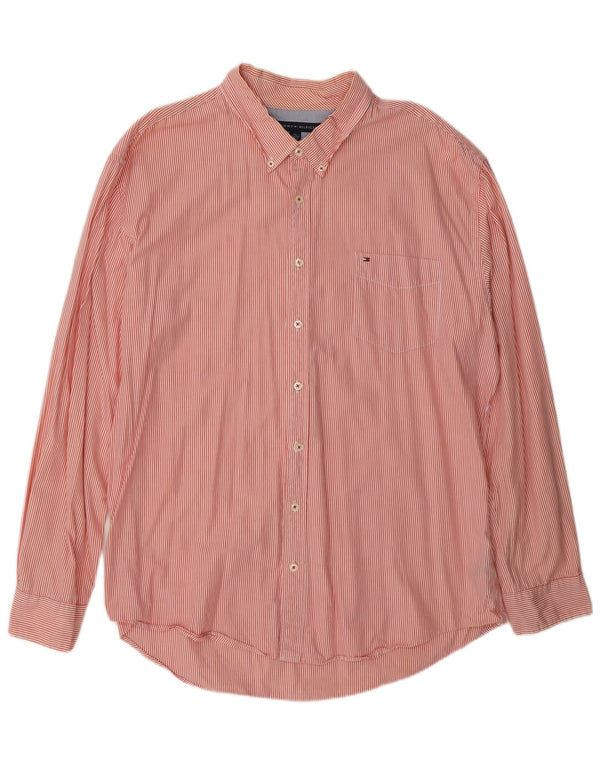 Koszula męska Tommy Hilfiger o dopasowanym kroju 2XL, różowa, bawełniana w prążki