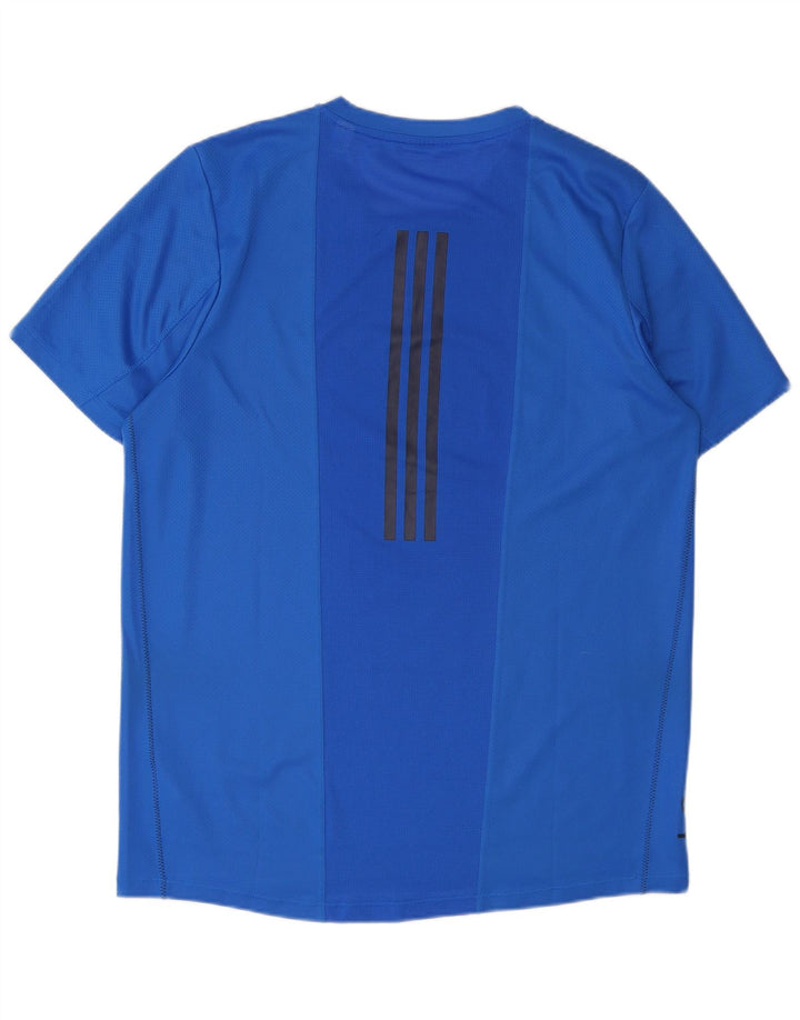 Męska koszulka z grafiką Adidas, duża, niebieska, z poliestru