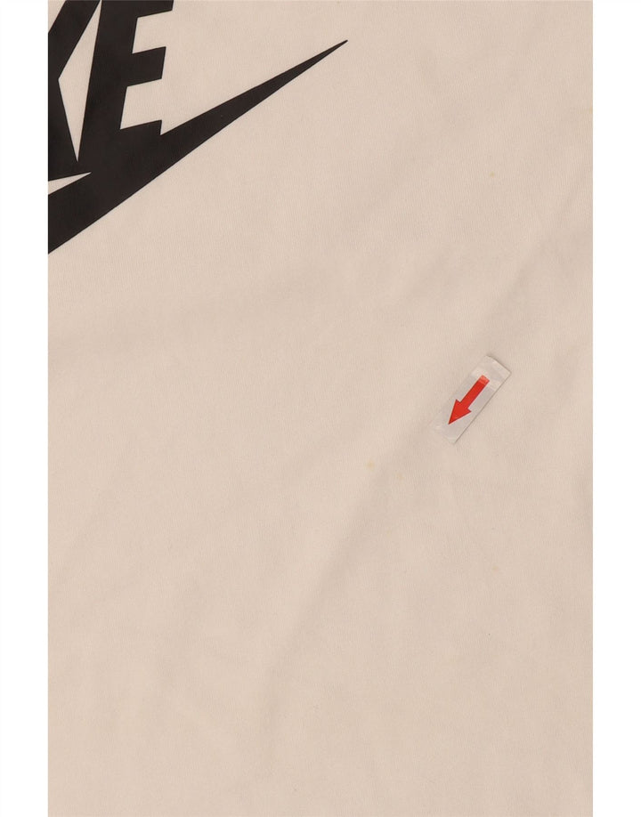 Męska koszulka graficzna Nike z długim rękawem XL, biała, bawełniana