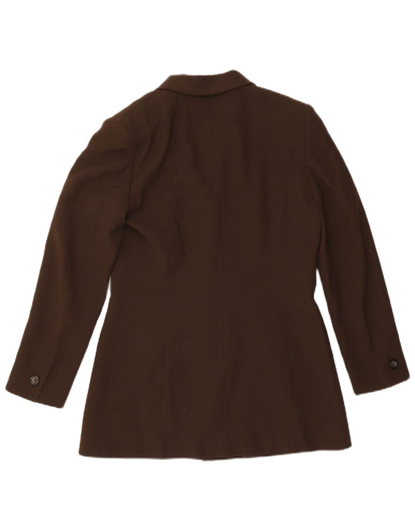 Marella Damska marynarka zapinana na 4 guziki UK 12 Średni brązowy wełniany klasyk