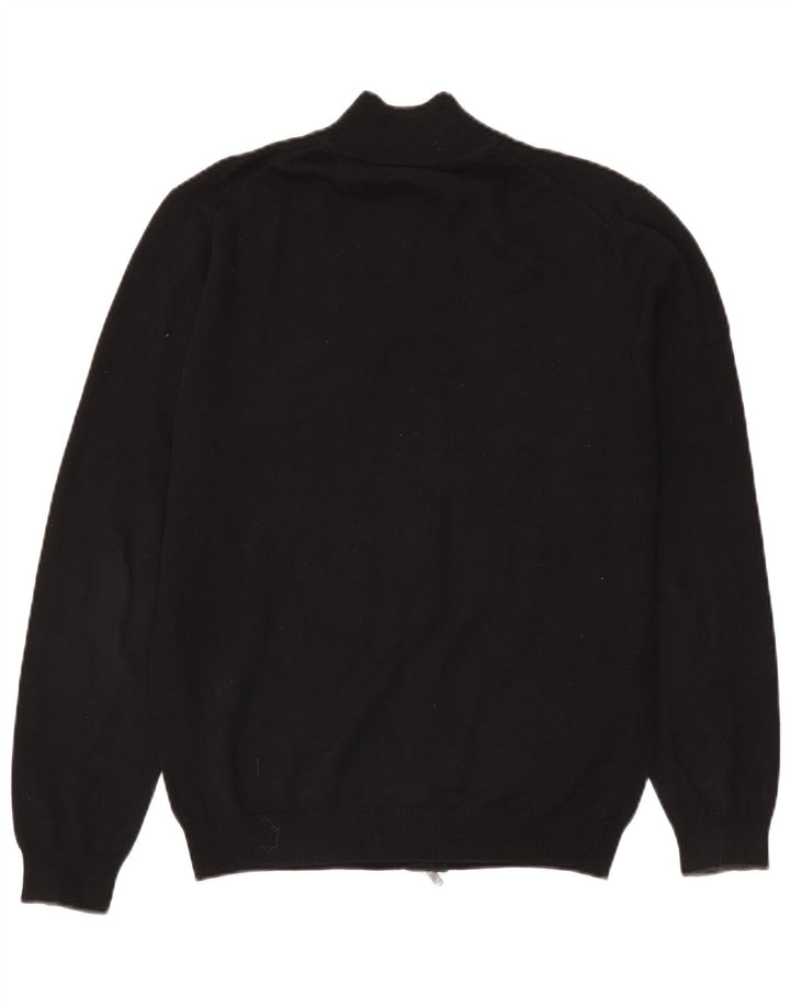 Męski sweter rozpinany Massimo Dutti z zamkiem błyskawicznym, duży, czarny, bawełniany