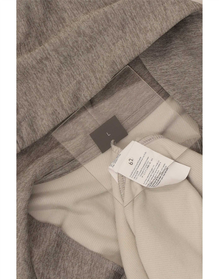 Hugo Boss Męski sweter z kapturem i zamkiem, duży, szary, nakrapiany poliester