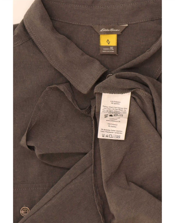 Damska sukienka koszulowa bez rękawów Eddie Bauer UK 18 XL, szary poliester