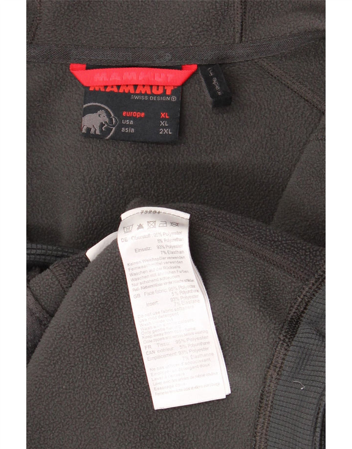 Męski sweter z kapturem i zamkiem błyskawicznym Mammut XL, szary poliester