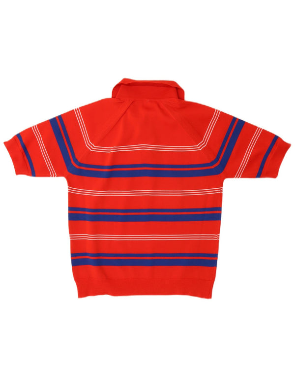Vintage damski sweter polo UK 14 w średnie czerwone paski