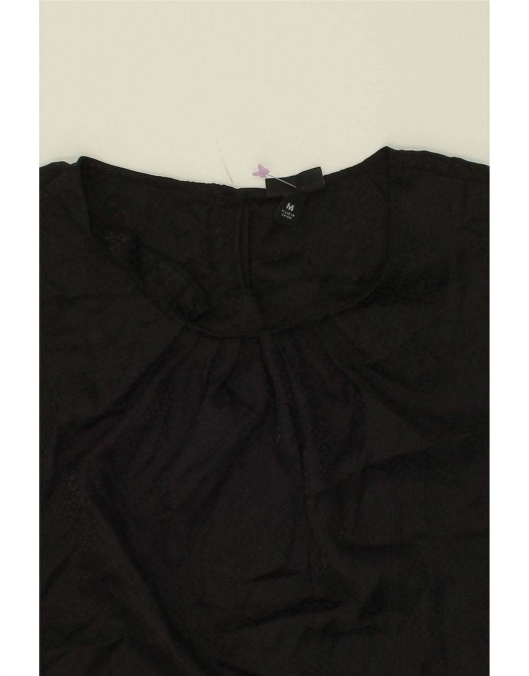 MOSSIMO Womens Blouse Top UK 14 Medium Black Polyester Vintage Mossimo and Second-Hand Mossimo from Messina Hembry 