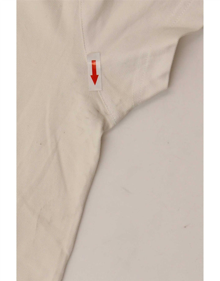 Męska koszulka polo w stylu vintage, średnia biała bawełna