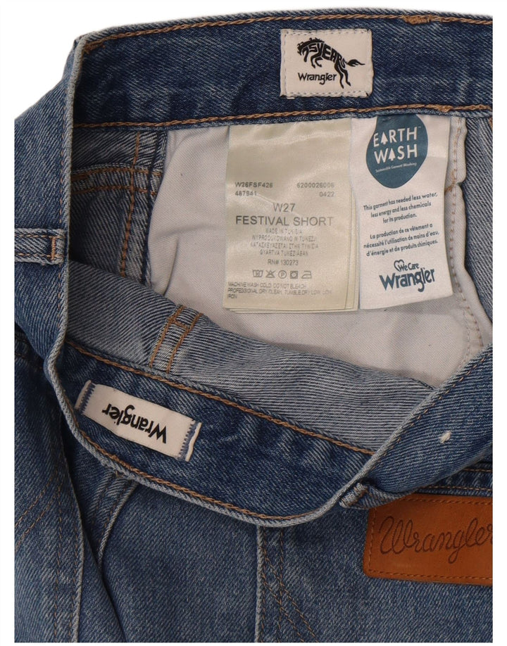 Damskie spodenki jeansowe Wrangler w kolorze indygo W27, małe, niebieskie, bawełniane