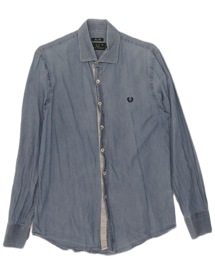 Koszula męska Fred Perry Slim Fit, średnioniebieska, bawełniana