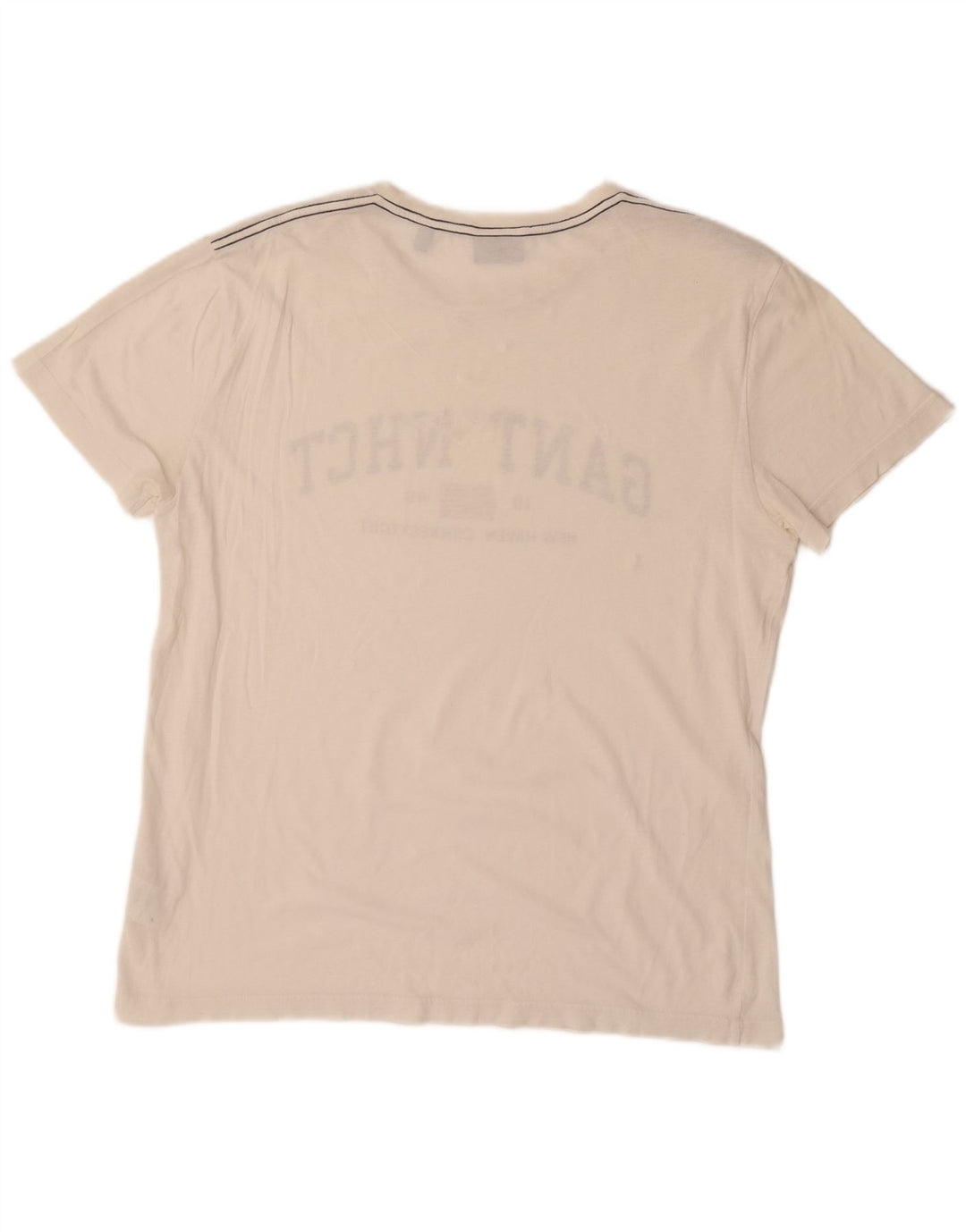 Męski T-shirt z grafiką GANT, duży, biały, bawełniany
