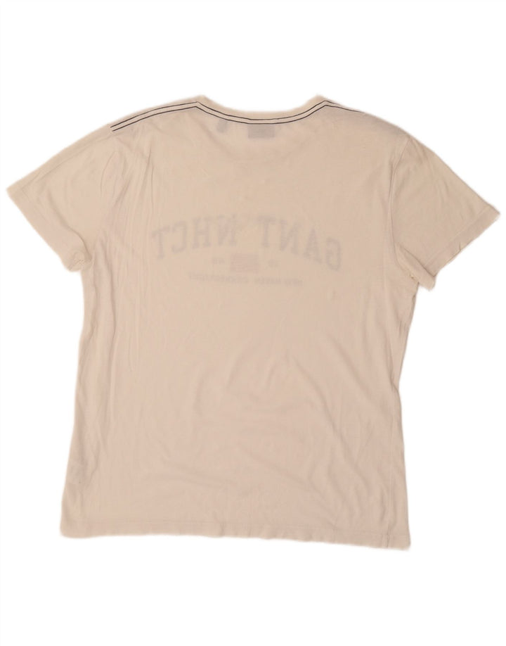 Męski T-shirt z grafiką GANT, duży, biały, bawełniany