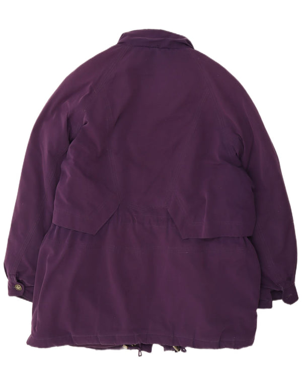 Vintage damski płaszcz oversize z podszewką EU 46 XL, fioletowy poliester