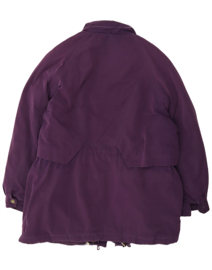 Vintage damski płaszcz oversize z podszewką EU 46 XL, fioletowy poliester