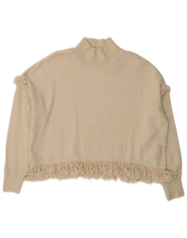 Sweter damski Zara z golfem UK 14, średni złamanej bieli