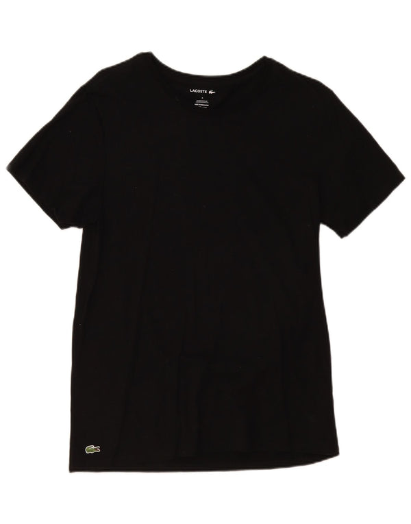 T-shirt damski Lacoste Top UK 14, średni czarny, bawełniany