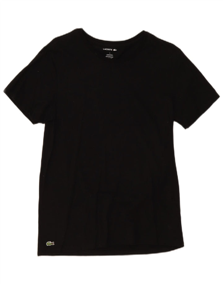 T-shirt damski Lacoste Top UK 14, średni czarny, bawełniany