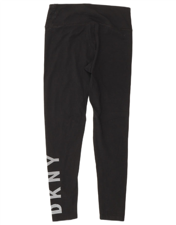 Damskie legginsy graficzne Dkny UK 12, średnie, czarne, bawełniane