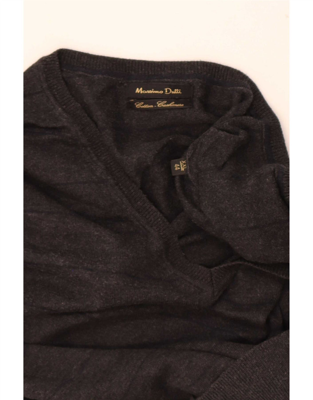 Męski sweter Massimo Dutti z dekoltem w kształcie litery V, 2XL, w czarne paski