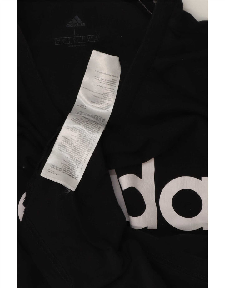 Męska koszulka z grafiką Adidas, duża, czarna, bawełniana